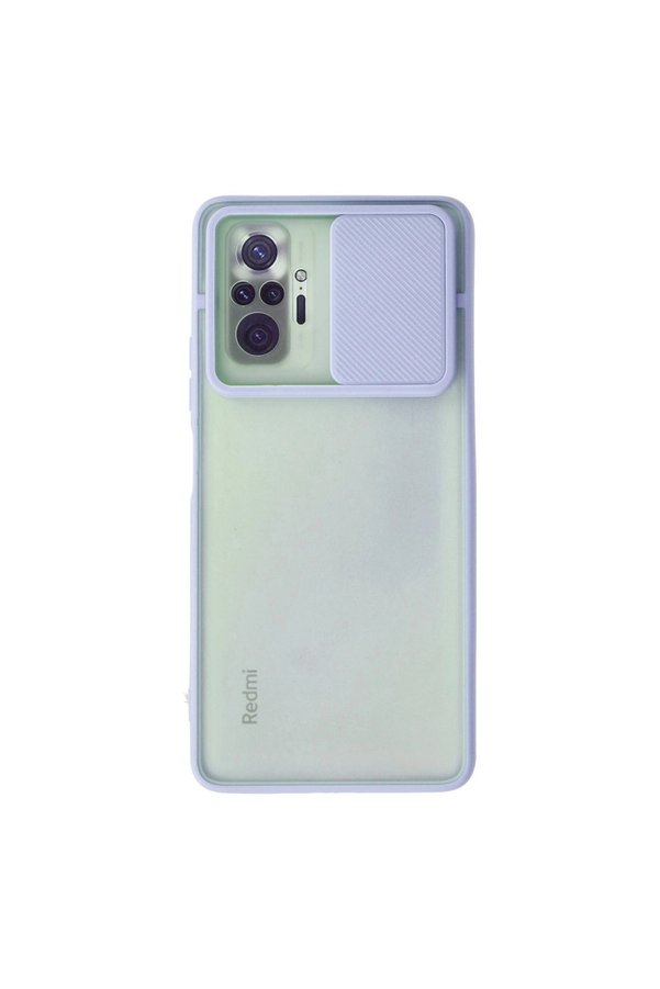 Evimdeyokyok Xiaomi Redmi Note 10 Pro Kılıf Palm Buzlu Kamera Sürgülü Silikon - Lila
