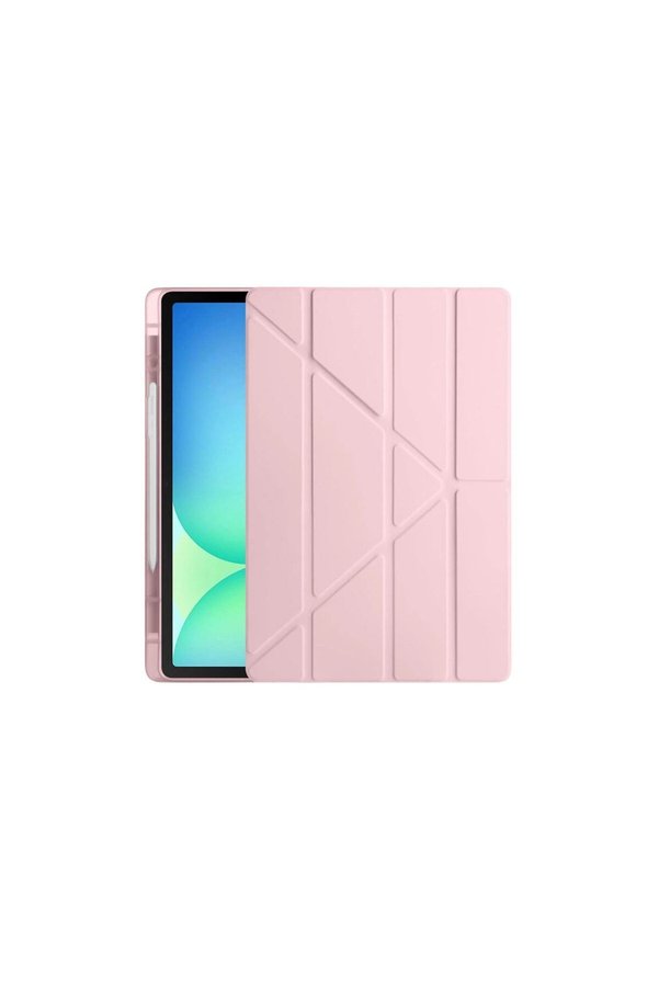 Ethab Ticaret Glb-Stl41414 Apple İpad Pro 13 (2024) Kılıf Kalemlikli Hugo Tablet Kılıfı - Rose Gold