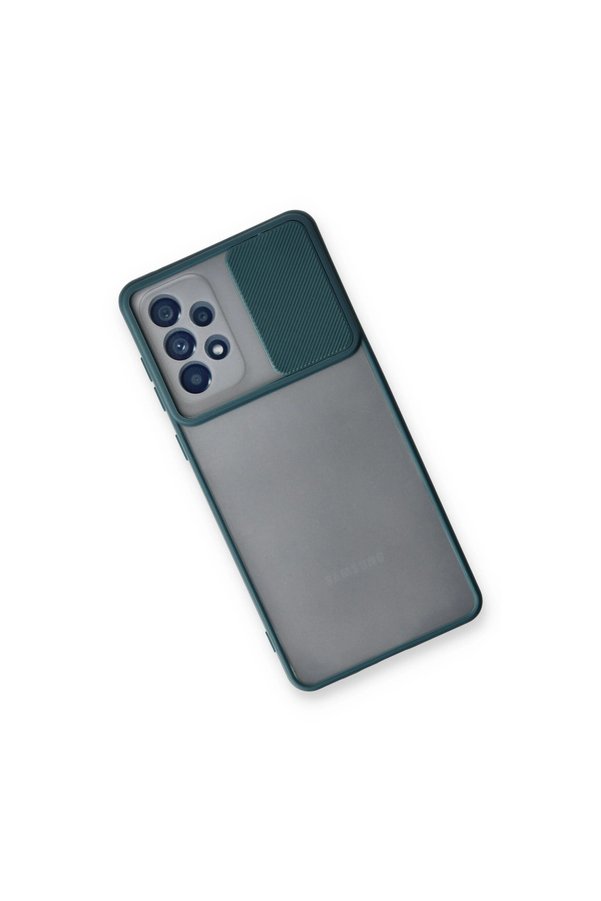 Evimdeyokyok Samsung Galaxy A33 5G Kılıf Palm Buzlu Kamera Sürgülü Silikon - Yeşil
