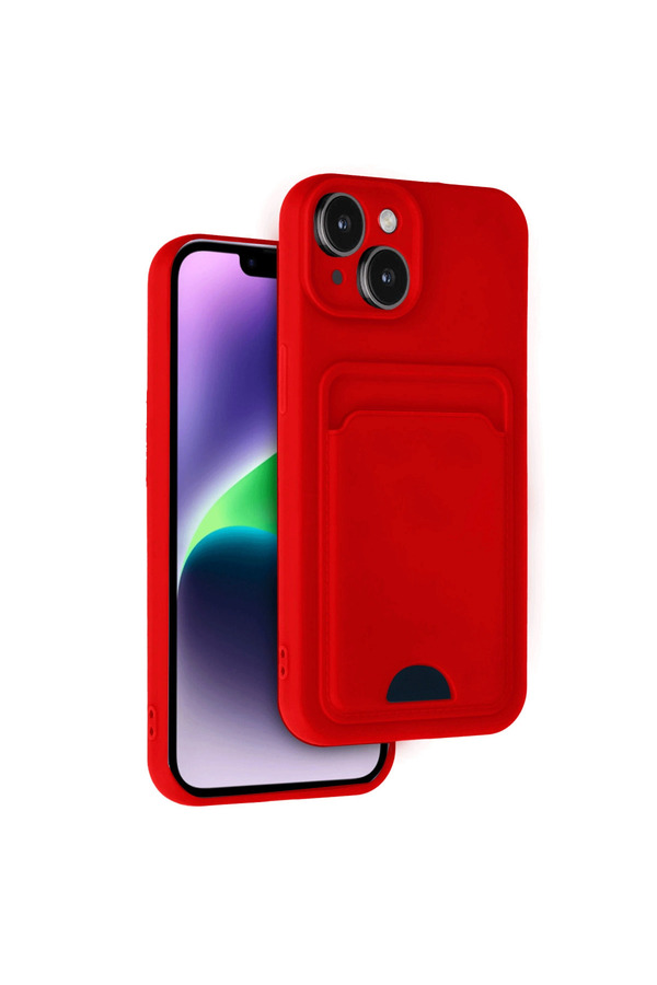 Evimdeyokyok Apple İphone 14 Kılıf Kelvin Kartvizitli Silikon - Kırmızı