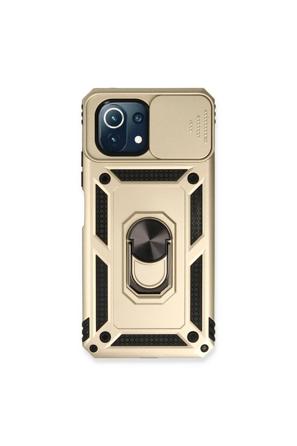 Evimdeyokyok Xiaomi Mi 11 Lite Kılıf Pars Lens Yüzüklü Silikon - Gold