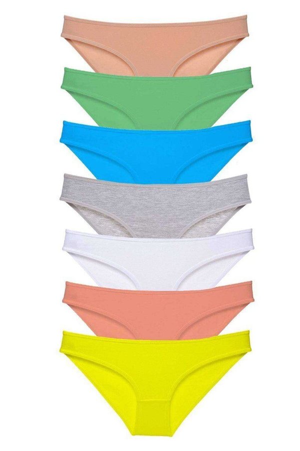 Mudanis Glb-Stl41414 7 Adet Süper Eko Set Likralı Kadın Slip Külot Çok Renkli