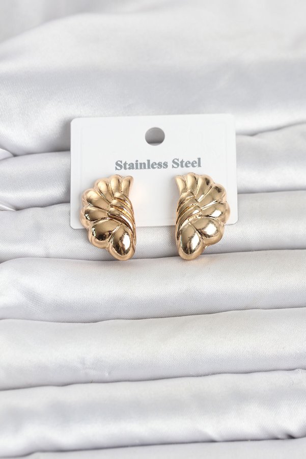 Evimdeyokyok 316L Çelik Gold Renk Vintage Model Kadın Küpe Tj-Bkp11813