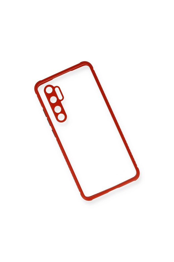 Evimdeyokyok Xiaomi Mi Note 10 Lite Kılıf Miami Şeffaf Silikon - Kırmızı
