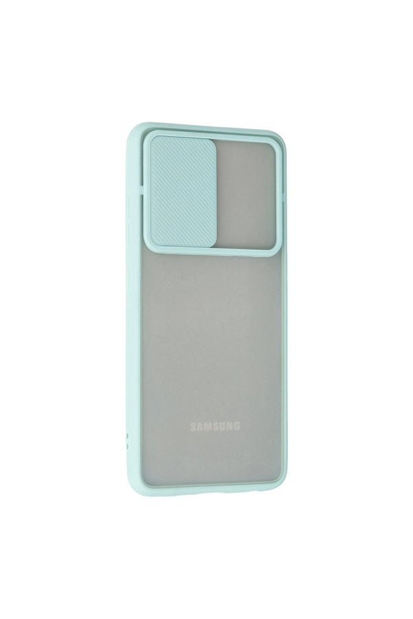 Evimdeyokyok Samsung Galaxy A52 Kılıf Palm Buzlu Kamera Sürgülü Silikon - Turkuaz