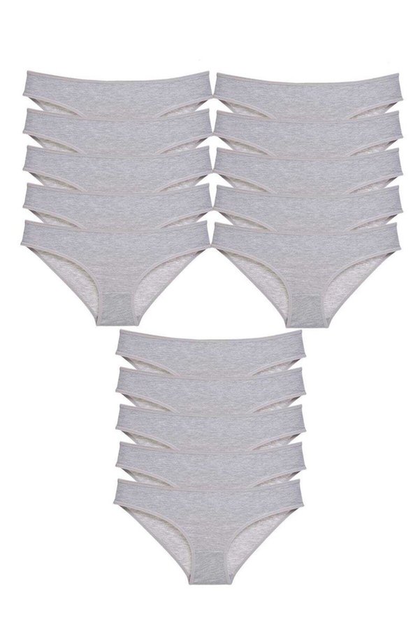 Ethab Ticaret Glb-Stl41414 15 Adet Süper Eko Set Likralı Kadın Slip Külot Gri