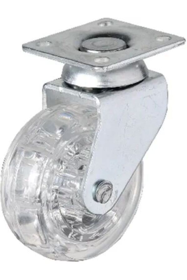 Ethab Ticaret Glb-Stl41414 325 - 50X20 Mm Şeffaf Makaralı Tablalı Teker 4 Adet