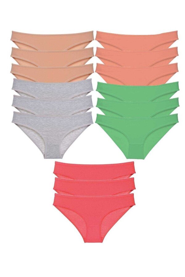 Ethab Ticaret Glb-Stl41414 15 Adet Süper Eko Set Likralı Kadın Slip Külot Soft Renkler