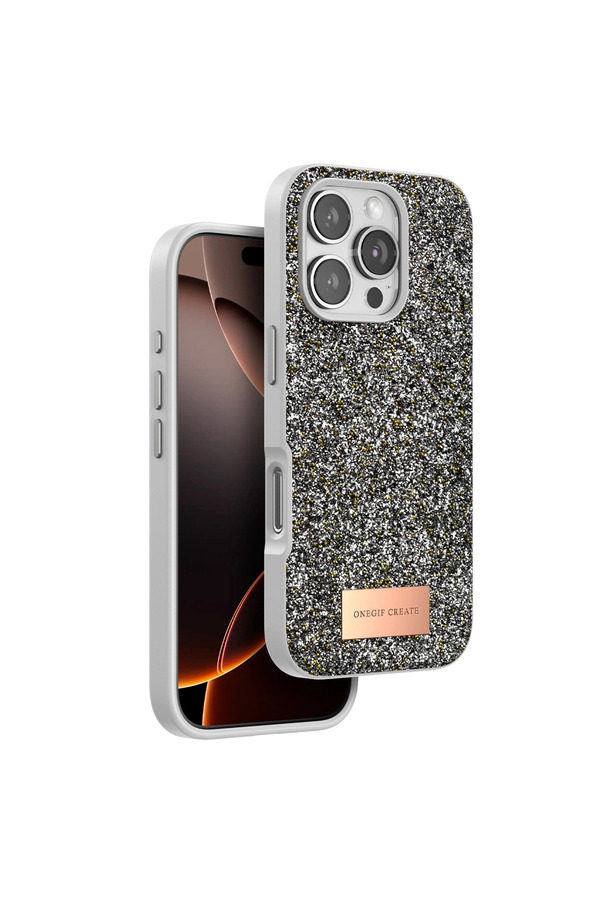 Evimdeyokyok Onegif Apple İphone 16 Pro Max Bright Simli Kapak - Gümüş