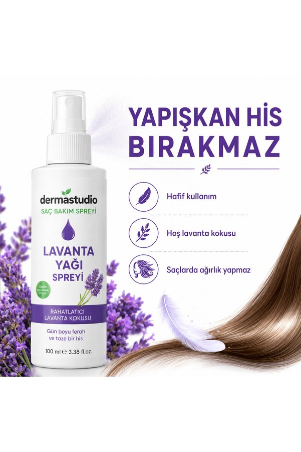 Dermastudio Lavanta Yağlı Saç Spreyi – Doğal Ve Güvenli Saç Bakımı