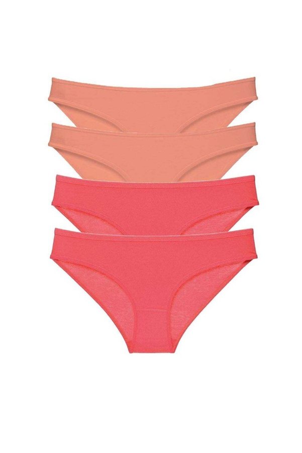 Ethab Ticaret Glb-Stl41414 4 Adet Eko Set Likralı Kadın Slip Külot Pudra Fuşya