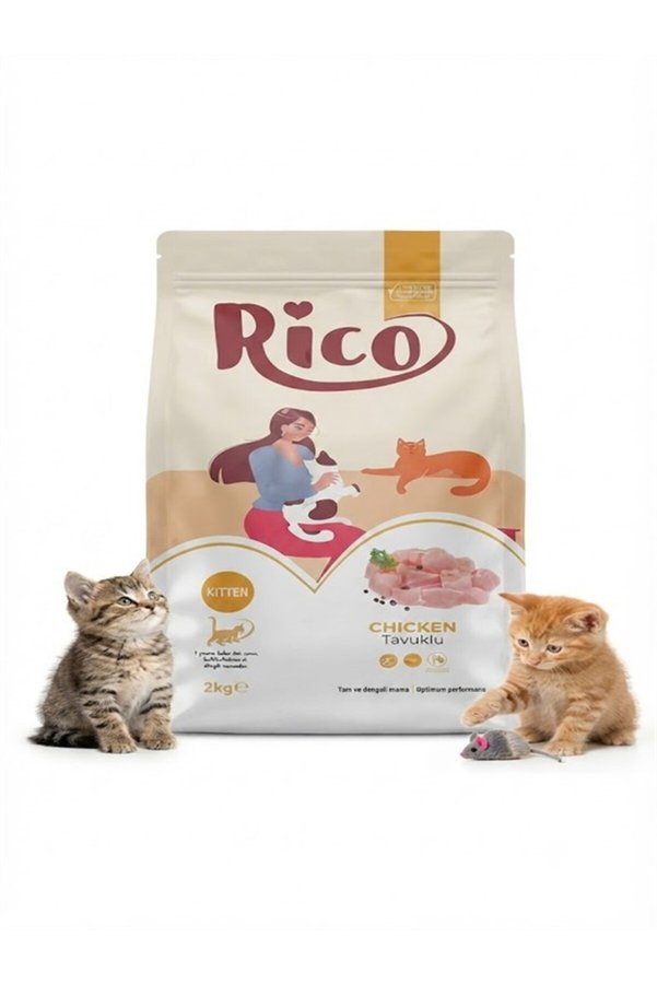 Rico Tavuklu Yavru Kedi Maması 2 Kg - Gelişimi Destekleyen Tam Ve Dengeli Formül