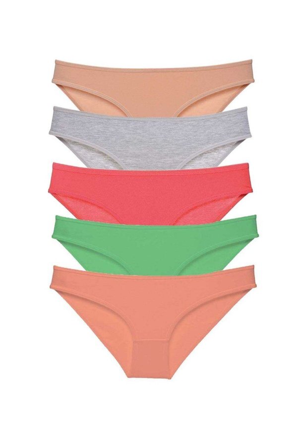 Ethab Ticaret Glb-Stl41414 5 Adet Eko Set Likralı Kadın Slip Külot Soft Renkler