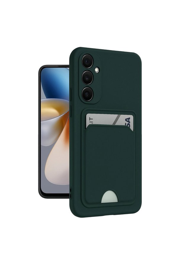 Evimdeyokyok Samsung Galaxy M15 Kelvin Kartvizitli Silikon - Koyu Yeşil