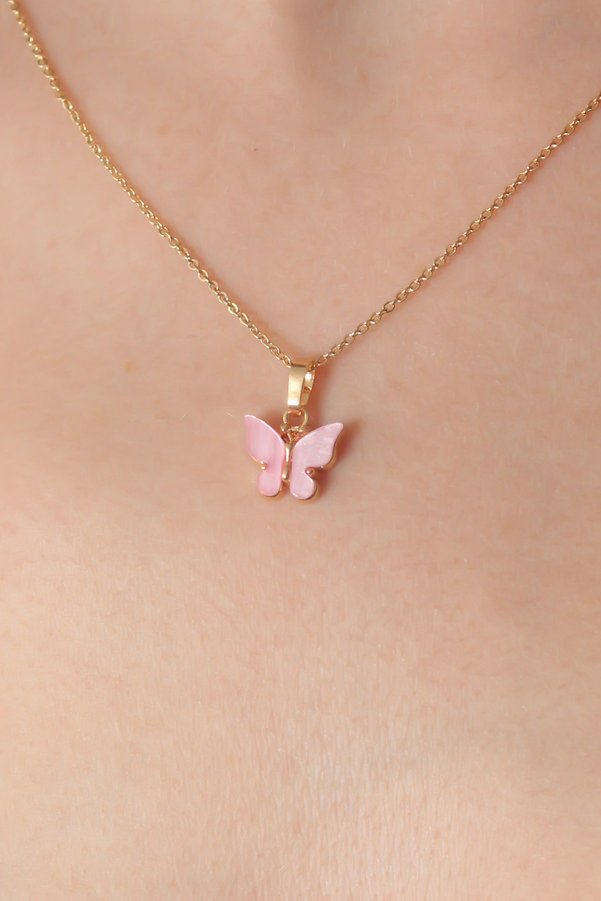 Ethab Giyim Gold Pembe Renk Figür Kadın Kolye 5886 - Glst7591-6180