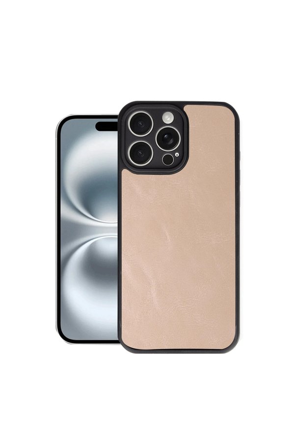 Evimdeyokyok Apple İphone 16 Pro Max Kılıf Aras Deri Kapak - Pudra