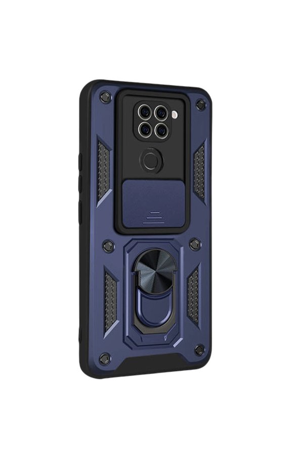 Evimdeyokyok Xiaomi Redmi Note 9 4G Kılıf Pars Lens Yüzüklü Silikon - Lacivert