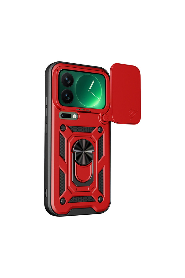 Evi̇mdeyokyok Xi̇aomi̇ Mi̇ 17 Pro Max Pars Lens Yüzüklü Si̇li̇kon - Kırmızı