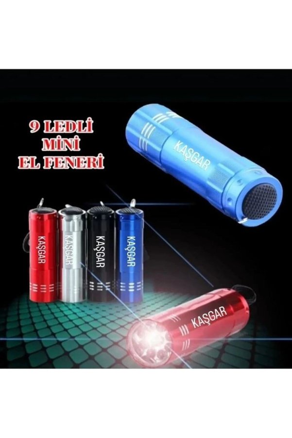 Ethab Ticaret Glb-Stl41414 Süper Parlak 9 Ledli Metal Mini El Feneri