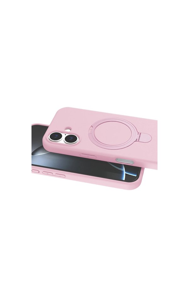 Evi̇mdeyokyok Apple İphone 16 Plus Regal Magsafe Standlı Kapak - Açık Pembe