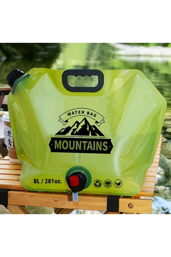 Ethab Ticaret Glbl-Tstil4136 8 Litre Katlanabilir Musluklu Su Kabı - Kamp Ve Doğa - Taşıma Kulplu