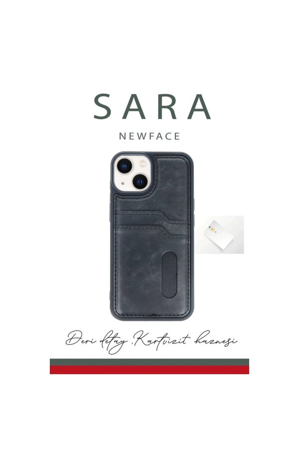Evi̇mdeyokyok Apple İphone 15 Sara Kartvi̇zi̇tli̇ Deri̇ Kılıf - Taba