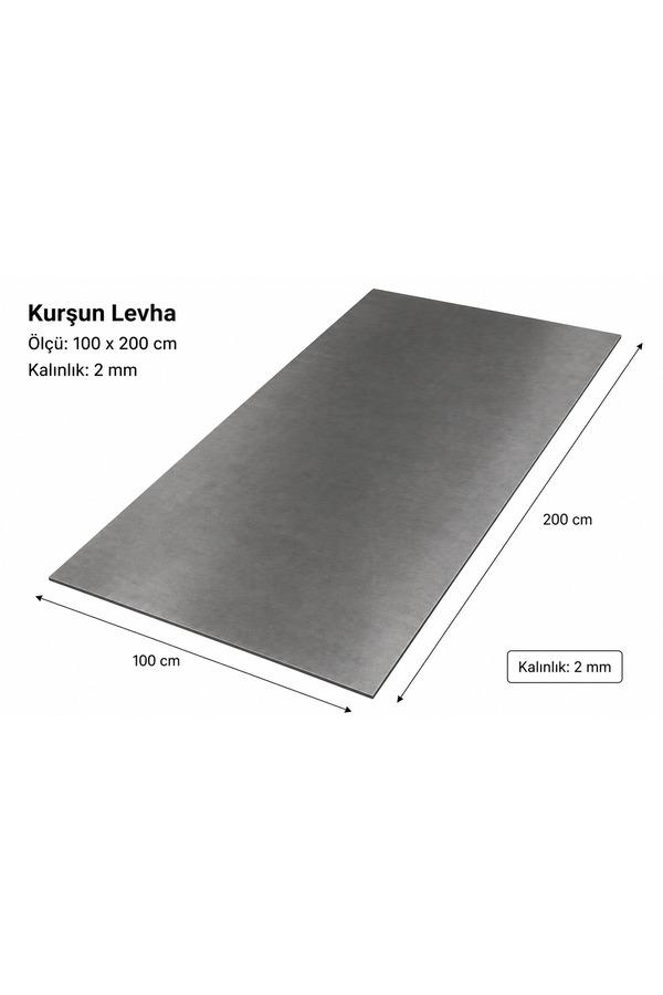 Kamusalmarket Kurşun Levha 100 X 200 Cm 2 Mm Kalınlık