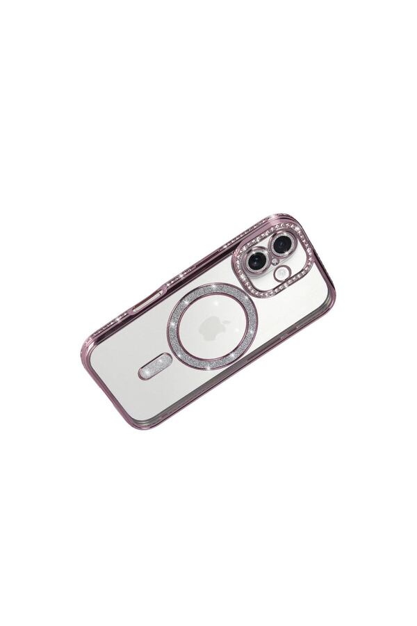 Ethab Ticaret Glb-Stl41414 Apple İphone 17 Joke Simli Magneticsafe Kılıf - Pembe