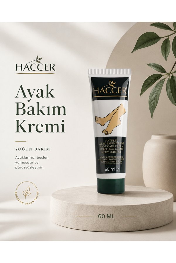 Haccer Doğal Ayak Nemlendirici Çatlak Bakım Kremi 60 Ml