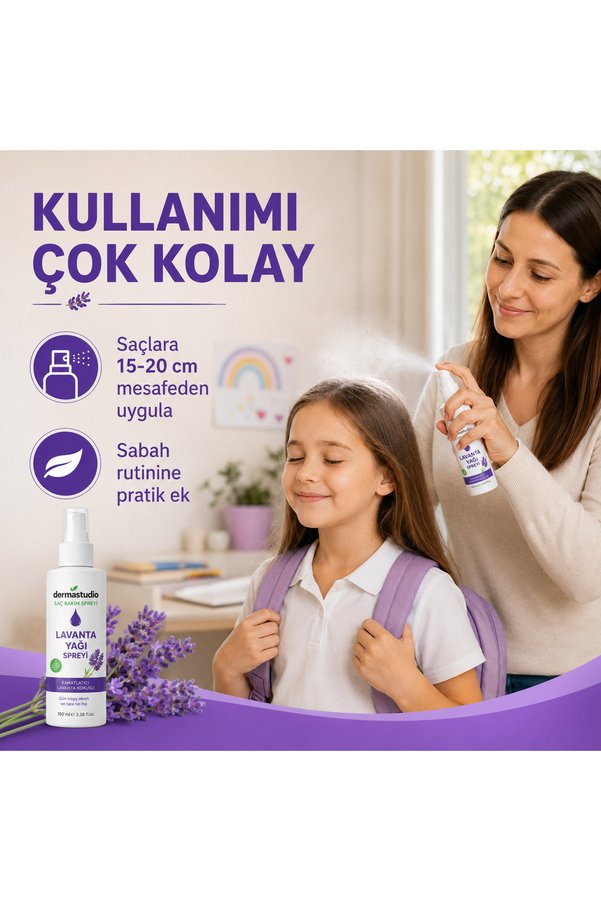 Dermastudio Lavanta Yağlı Saç Spreyi – Doğal Ve Güvenli Saç Bakımı