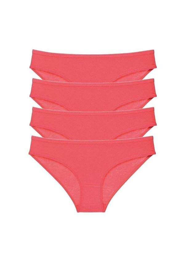 Ethab Ticaret Glb-Stl41414 4 Adet Süper Eko Set Likralı Kadın Slip Külot Kırmızı