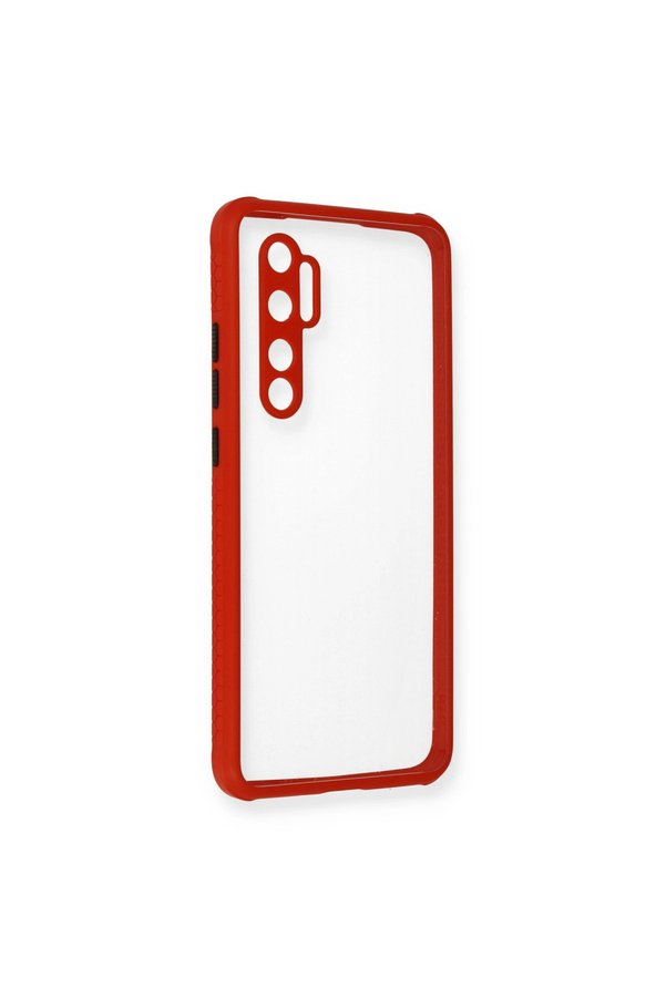 Evimdeyokyok Xiaomi Mi Note 10 Lite Kılıf Miami Şeffaf Silikon - Kırmızı