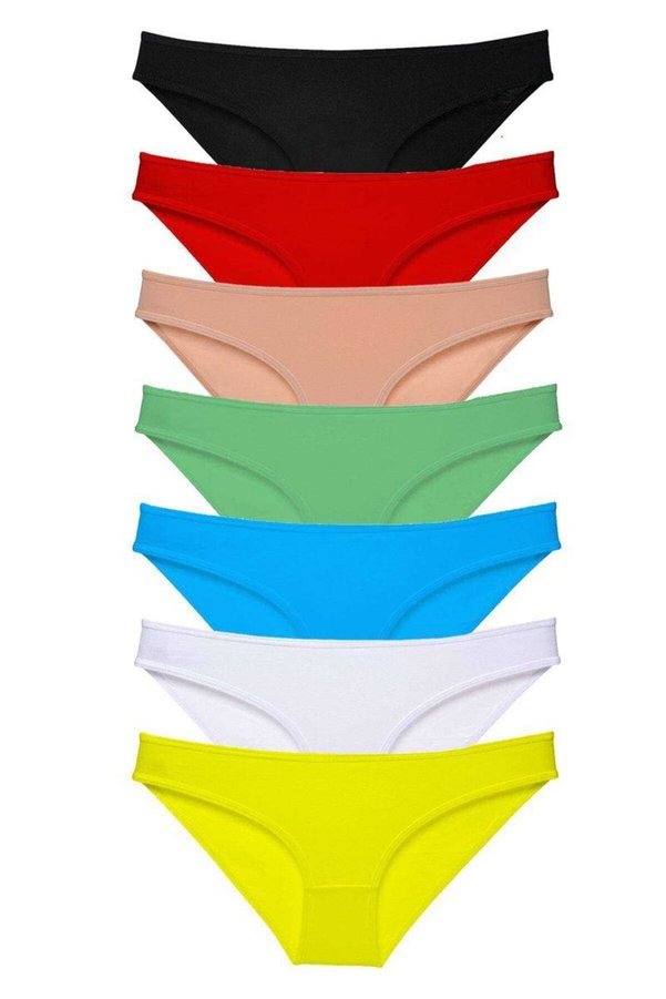 Ethab Ticaret Glb-Stl41414 7 Adet Süper Eko Set Likralı Kadın Slip Külot Çok Renkli