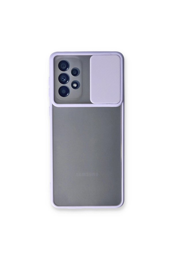 Evimdeyokyok Samsung Galaxy A53 5G Kılıf Palm Buzlu Kamera Sürgülü Silikon - Lila