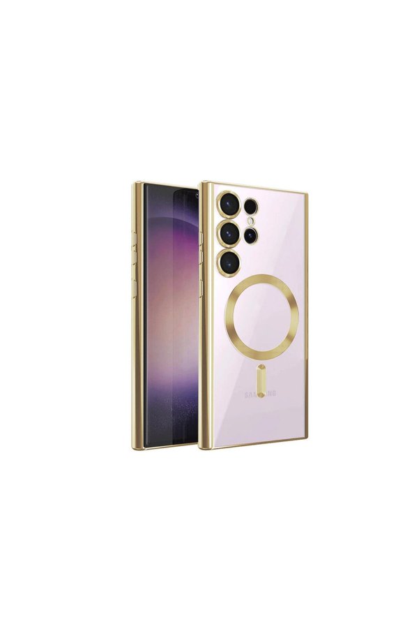 Evimdeyokyok Samsung Galaxy S24 Ultra Kılıf Kross Magneticsafe Kapak - Gold