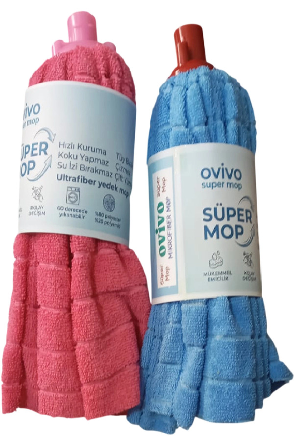 Ovivo 2 Adet Mikrofiber Süper Mop Paspas Yedek Ucu