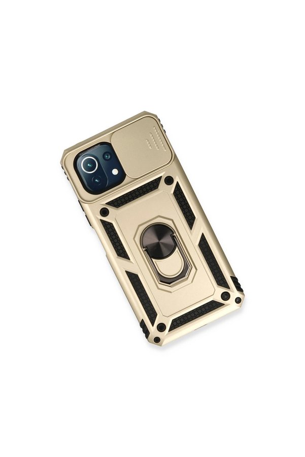 Evi̇mdeyokyok Xi̇aomi̇ Mi̇ 11 Li̇te Kılıf Pars Lens Yüzüklü Si̇li̇kon - Gold