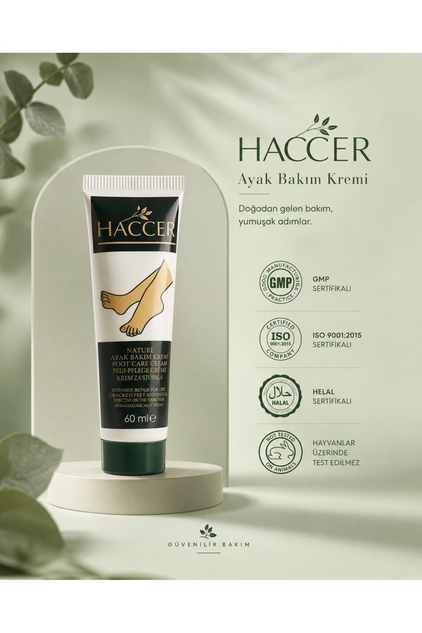 Haccer Doğal Ayak Nemlendirici Çatlak Bakım Kremi 60 Ml