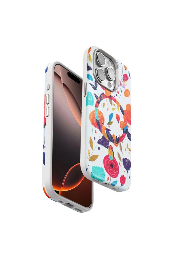 Evimdeyokyok Onegif Apple İphone 14 Pro Flower Series Magsafe Kapak - Beyaz