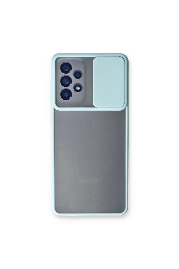 Evimdeyokyok Samsung Galaxy A53 5G Kılıf Palm Buzlu Kamera Sürgülü Silikon - Turkuaz