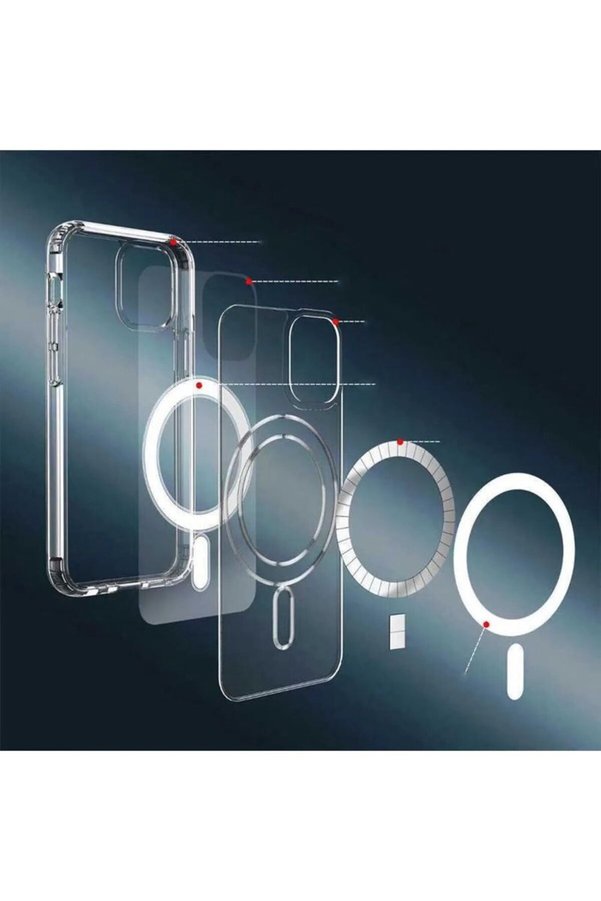 Ethab Ticaret Glb-Stl41414 Iphone 14 Pro Max Kılıf Kamera Lens Korumalı Magsafe Destekli Şeffaf Darbe Emici Sert K