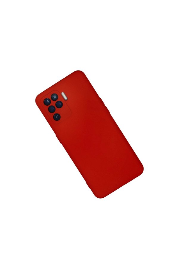 Evi̇mdeyokyok Oppo Reno 5 Li̇te Kılıf Nano İçi̇ Kadi̇fe Si̇li̇kon - Kırmızı