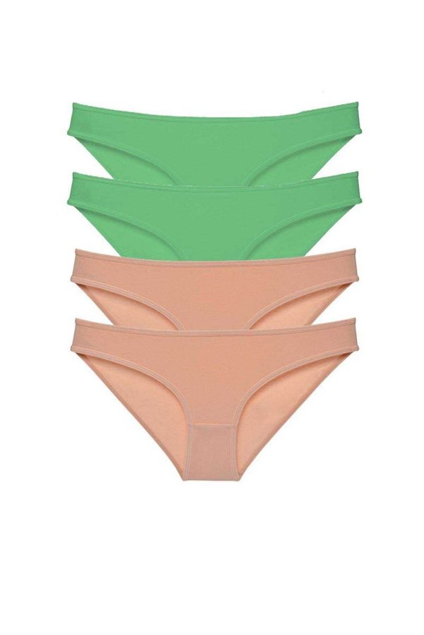 Ethab Ticaret Glb-Stl41414 4 Adet Süper Eko Set Likralı Kadın Slip Külot Yeşil Ten