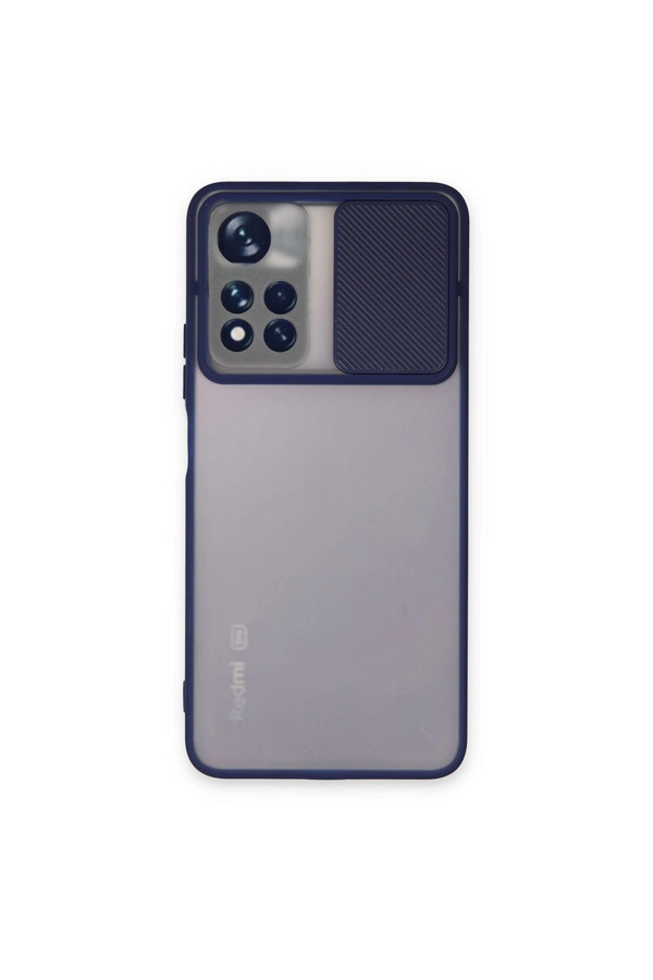 Evimdeyokyok Xiaomi Redmi Note 11T Kılıf Palm Buzlu Kamera Sürgülü Silikon - Lacivert