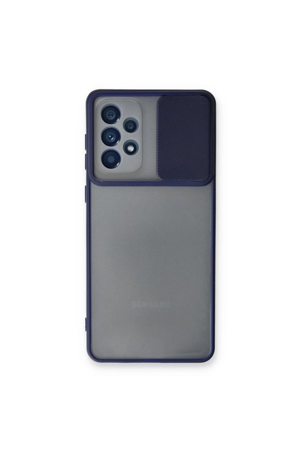 Evimdeyokyok Samsung Galaxy A33 5G Kılıf Palm Buzlu Kamera Sürgülü Silikon - Lacivert