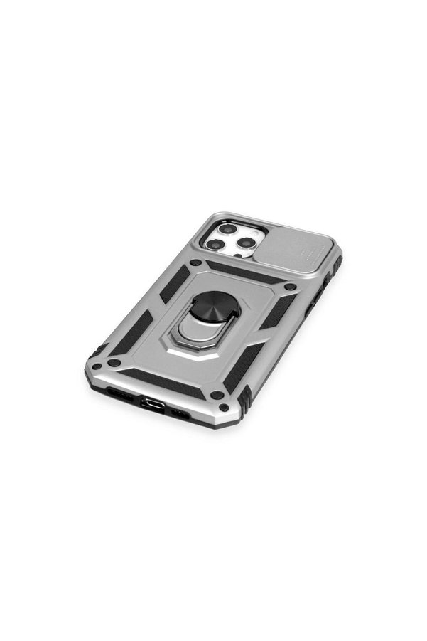 Ethab Ticaret Glb-Stl41414 İphone 12 Pro Max Kılıf Pars Lens Yüzüklü Silikon - Gümüş