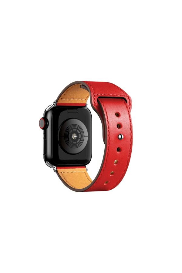 Ethab Ticaret Glb-Stl41414 Apple Watch 42Mm Kr415 Luaz Deri Kordon (Saat Değildir) - Kırmızı
