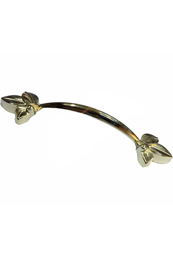 Ethab Ticaret Dekoratif Zamak Yaprak Kulp - 96Mm, Sarı, 1 Adet
