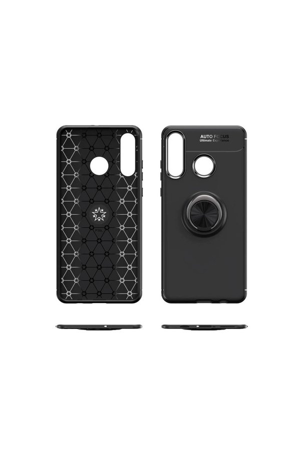 Evi̇mdeyokyok Huawei̇ Y6P Kılıf Range Yüzüklü Si̇li̇kon - Si̇yah-Kırmızı