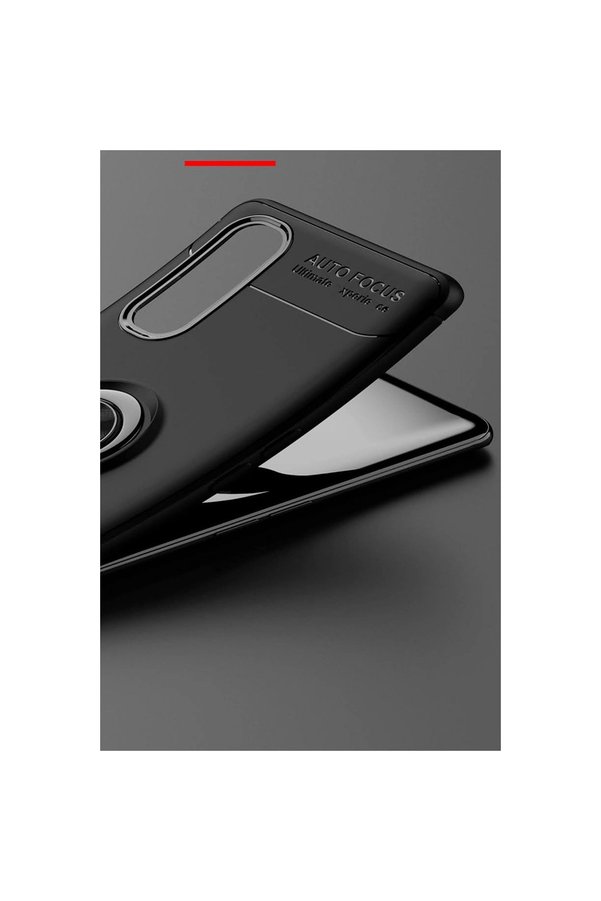 Evi̇mdeyokyok Oppo Fi̇nd X2 Kılıf Range Yüzüklü Si̇li̇kon - Si̇yah-Mavi̇